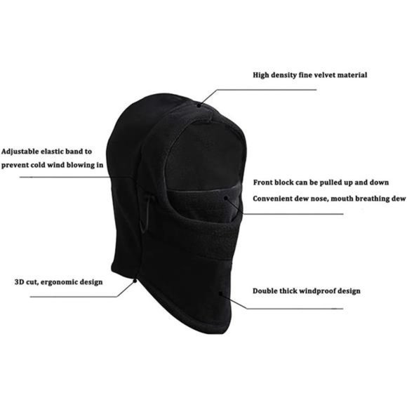 Ski Mask 2 Pcs - Windproof Warmer Fleece Adjustable Winter Mask for Men Women - Picture 2 of 8